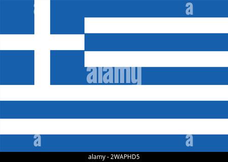 Hochdetaillierte Flagge Griechenlands. Nationale griechische Flagge. Europa. 3D-Abbildung. Stock Vektor