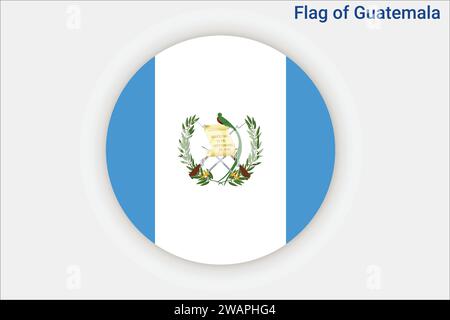 Hohe detaillierte Flagge von Guatemala. Nationalflagge Guatemalas. Nordamerika. 3D-Abbildung. Stock Vektor