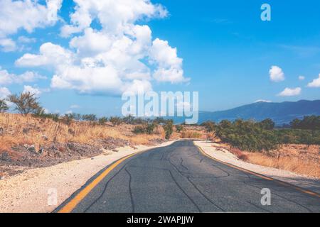 Mountain Road. Golanhöhen,Israel Stockfoto