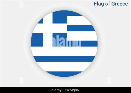 Hochdetaillierte Flagge Griechenlands. Nationale griechische Flagge. Europa. 3D-Abbildung. Stock Vektor