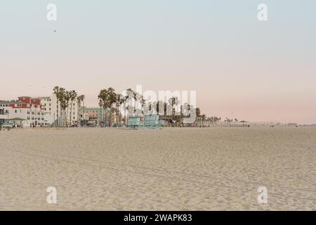 Venice Beach in Venice, Los Angeles, USA. Strand in Südkalifornien. Hintergrund im Querformat mit Kopierraum. Stockfoto