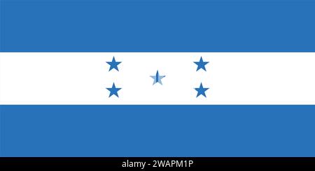Hochdetaillierte Flagge von Honduras. Nationale Flagge Honduras. Nordamerika. 3D-Abbildung. Stock Vektor