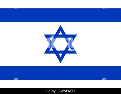 Hohe detaillierte Flagge Israels. Nationale israelische Flagge. Asien. 3D-Abbildung. Stockfoto