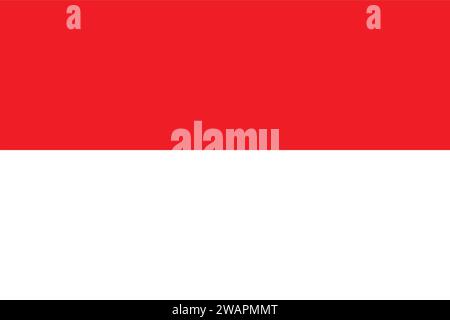 Hochdetaillierte Flagge Indonesiens. Indonesische Nationalflagge. Asien. 3D-Abbildung. Stock Vektor