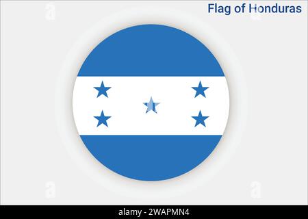 Hochdetaillierte Flagge von Honduras. Nationale Flagge Honduras. Nordamerika. 3D-Abbildung. Stock Vektor