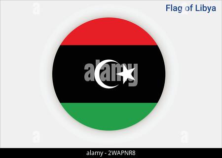 Hohe detaillierte Flagge Libyens. Libysche Nationalflagge. Afrika. 3D-Abbildung. Stock Vektor