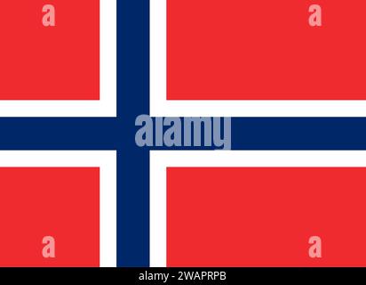 Hochdetaillierte Flagge Norwegens. Nationale norwegische Flagge. Europa. 3D-Abbildung. Stockfoto