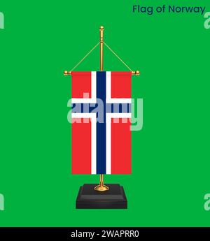 Hochdetaillierte Flagge Norwegens. Nationale norwegische Flagge. Europa. 3D-Abbildung. Stockfoto