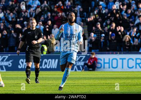 6. Januar 2024; Coventry Building Society Arena, Coventry, England; FA Cup Third Round Football, Coventry City gegen Oxford United; Kasey Palmer aus Coventry feiert nach dem 3. Tor für Coventry in der 17. Minute 3-1 Stockfoto