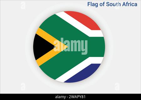 Hochdetaillierte Flagge von Südafrika. Südafrikanische Nationalflagge. Afrika. 3D-Abbildung. Stock Vektor