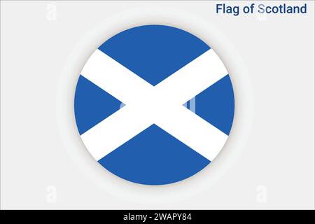 Hochdetaillierte Flagge von Schottland. Schottische Nationalflagge. Europa. 3D-Abbildung. Stock Vektor