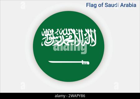 Hochdetaillierte Flagge Saudi-Arabiens. Nationale Flagge Saudi-Arabiens. Asien. 3D-Abbildung. Stock Vektor