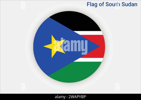 Hochdetaillierte Flagge des Südsudan. Nationale südsudanesische Flagge. Afrika. 3D-Abbildung. Stock Vektor