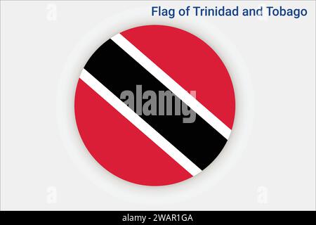 Hohe detaillierte Flagge von Trinidad und Tobago. Nationale Flagge von Trinidad und Tobago. Südamerika. 3D-Abbildung. Stock Vektor