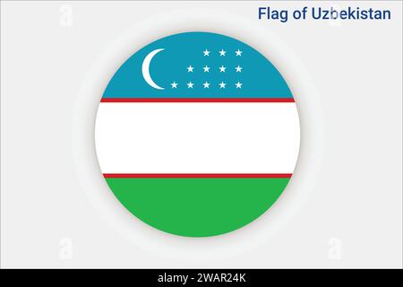 Hochdetaillierte Flagge Usbekistans. Nationale Flagge Usbekistans. Asien. 3D-Abbildung. Stock Vektor