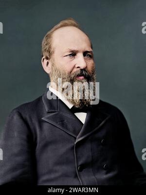 Porträt des Präsidenten James Abram Garfield. Um 1881. Aus der Brady-Handy Kollektion. Stockfoto