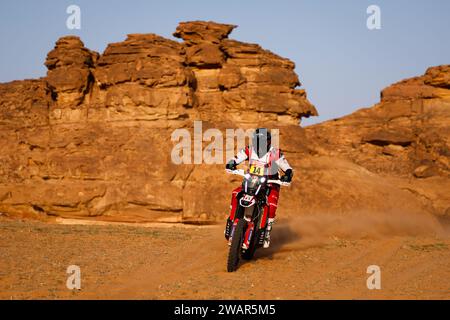 14 BÜHLER Sebastian (ger), Hero Motorsports Team Rally, Hero, Motul, Moto, FIM W2RC, Aktion während der ersten Etappe der Dakar 2024 am 6. Januar 2024 zwischen Al-Ula und Al Henakiyah, Saudi-Arabien Stockfoto