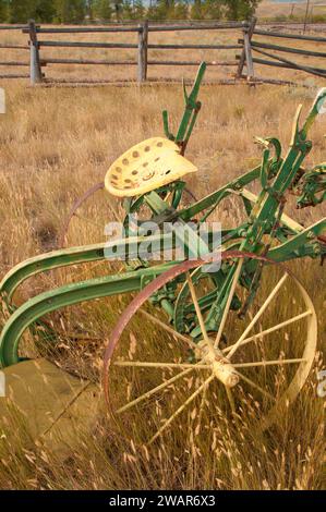 John Deere Zweiwege-Pflug, Grant-Kohrs Ranch National Historic Site, Montana Stockfoto