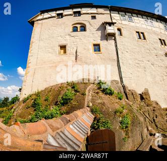 Westmauer mit Außengelände der Wartburg in Eisenach, Thüringen Stockfoto