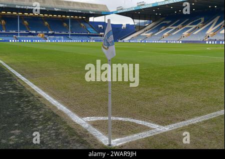 Sheffield, Großbritannien. Januar 2024. Ein allgemeiner Überblick über den Boden vor dem Spiel der dritten Runde des Emirates FA Cup Sheffield Wednesday gegen Cardiff City in Hillsborough, Sheffield, Großbritannien, 6. Januar 2024 (Foto: Craig Cresswell/News Images) in Sheffield, Großbritannien am 2024. (Foto: Craig Cresswell/News Images/SIPA USA) Credit: SIPA USA/Alamy Live News Stockfoto