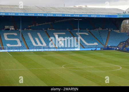 Sheffield, Großbritannien. Januar 2024. Ein allgemeiner Überblick über den Boden vor dem Spiel der dritten Runde des Emirates FA Cup Sheffield Wednesday gegen Cardiff City in Hillsborough, Sheffield, Großbritannien, 6. Januar 2024 (Foto: Craig Cresswell/News Images) in Sheffield, Großbritannien am 2024. (Foto: Craig Cresswell/News Images/SIPA USA) Credit: SIPA USA/Alamy Live News Stockfoto