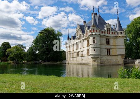 Azay-le-Rideau Castle, eines der beliebtesten Schloss Frankreichs Stockfoto
