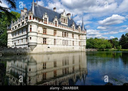 Azay-le-Rideau Castle, eines der beliebtesten Schloss Frankreichs Stockfoto