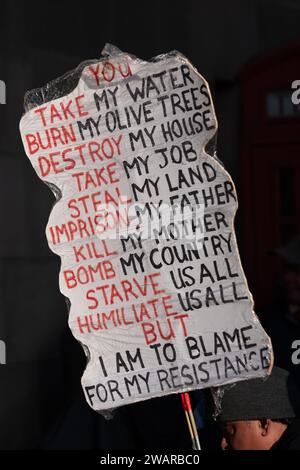Manchester, Großbritannien. Januar 2024. Demonstranten in Manchester, Großbritannien, gegen den Krieg in Gaza. Palästinensische Proteste im Zentrum von Manchester. UK. Über zweitausend Demonstranten versammelten sich auf dem Petersplatz und forderten einen Waffenstillstand. Sie marschierten dann durch das Stadtzentrum. Die Polizei bewachte Filialen, von denen die Demonstranten sagten, dass sie Verbindungen zu Israel hatten, einschließlich Barclays Bank und Starbucks Coffee. Die Demonstranten schwenkten Fahnen und trugen Plakate mit Slogans gegen den Krieg. Manchester UK. Bild: Garyroberts/worldwidefeatures.com Credit: GaryRobertsphotography/Alamy Live News Stockfoto