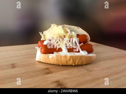 Einfaches Hot-Dog-Foto Stockfoto