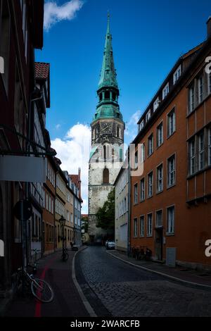 Ein atemberaubender Blick auf die Stadt Hannover, Deutschland. Stockfoto