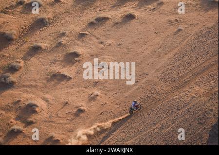 14 BÜHLER Sebastian (ger), Hero Motorsports Team Rally, Hero, Motul, Moto, FIM W2RC, Aktion während der ersten Etappe der Dakar 2024 am 6. Januar 2024 zwischen Al-Ula und Al Henakiyah, Saudi-Arabien Stockfoto