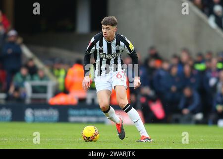 Sunderland am Samstag, den 6. Januar 2024. Lewis Miley von Newcastle United beim Spiel der dritten Runde des FA Cup zwischen Sunderland und Newcastle United im Stadium of Light, Sunderland am Samstag, den 6. Januar 2024. (Foto: Michael Driver | MI News) Credit: MI News & Sport /Alamy Live News Stockfoto