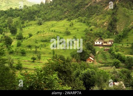 Homestead in Vrancea County, Rumänien, ca. 1992 Stockfoto