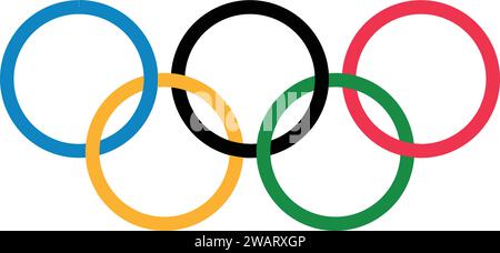 Logo der Olympischen Spiele im Vektor | Symbol des Olympischen Rings | Logo der Olympischen Spiele Stock Vektor