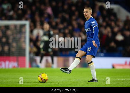 LONDON, UK - 6. Januar 2024: Alfie Gilchrist aus Chelsea im Spiel während der dritten Runde des FA Cup zwischen Chelsea FC und Preston North End an der Stamford Bridge (Foto: Craig Mercer/ Alamy Live News) Stockfoto