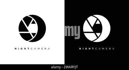 Das Logo der Nachtkamera ist einzigartig und modern Stock Vektor
