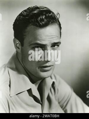 Porträt des amerikanischen Schauspielers Marlon Brando, USA 1950 Stockfoto