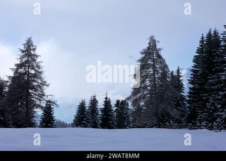 Winterlandschaft in den Südtiroler Bergen bei Rodeneck - Winterlandschaft in den Südtiroler Bergen bei Rodeneck Stockfoto