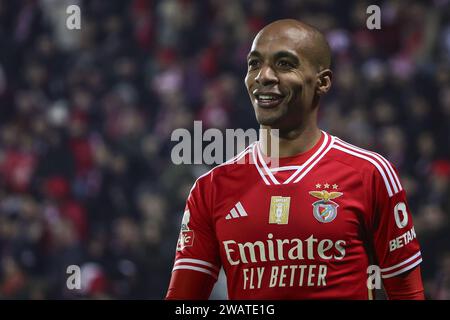 Arouca, Portugal. Januar 2024. Arouca, 06/2024 - der Futebol Clube de Arouca hat heute Abend Sport Lisboa e Benfica im Stadtstadion von Arouca ausgetragen, in einem Spiel, das für die 16. Runde der I League 2023 zählt. João Mário (Tony Dias/Global Imagens) Credit: Atlantico Press/Alamy Live News Stockfoto