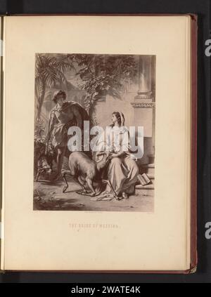 Fotoproduktion einer Zeichnung einer Szene aus dieser Braut von Messina von Friedrich Schiller, von Carl Jaeger, Friedrich Bruckmann, nach Carl Jaeger, ca. 1870 - in oder vor ca. 1875 fotografiert London (möglicherweise) fotografische Trägeralbumen-Druckjäger. Huftiere: Hirsche Stockfoto