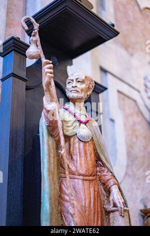 Statue der Kapelle des guten Hirten im Inneren der Basilika der marreifen, Kirche des santissimo sacramento, lissabon Stockfoto