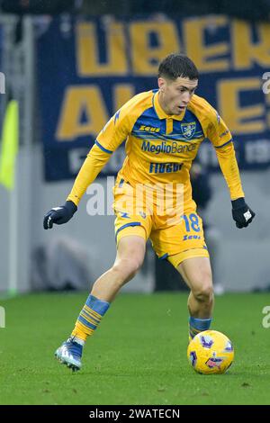 Frosinone, Italien. 6. Januar 2024, Stadio Benito Stirpe, Frosinone, Italien; Fußball der Serie A; Frosinone versus Monza; Matias Soule of Frosinone Credit: Roberto Ramaccia/Alamy Live News Stockfoto