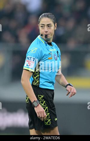 Frosinone, Italien. 6. Januar 2024, Stadio Benito Stirpe, Frosinone, Italien; Fußball der Serie A; Frosinone gegen Monza; Schiedsrichter Maria Sole Ferrieri Caputi Credit: Roberto Ramaccia/Alamy Live News Stockfoto