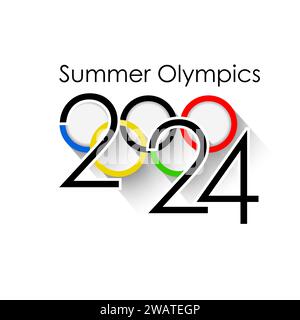 Olympische Sommerspiele 2024. PARIS, FRANKREICH, Handzeichnung. Nicht AI. Vektorabbildung. Stock Vektor