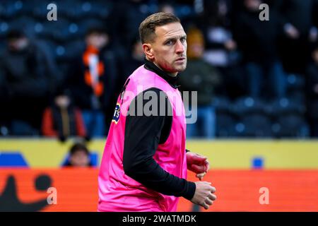 Rumpf, Großbritannien. Januar 2024. Billy Sharp von Hull City während des Emirates FA Cup Third Round Match Hull City gegen Birmingham City im MKM Stadium, Hull, Vereinigtes Königreich, 6. Januar 2024 (Foto: Ryan Crockett/News Images) in Hull, Vereinigtes Königreich am 2024. (Foto: Ryan Crockett/News Images/SIPA USA) Credit: SIPA USA/Alamy Live News Stockfoto