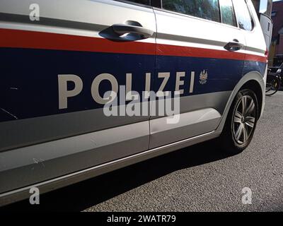 die österreichische Polizei ist wie alle anderen Polizeisymbole und -Zeichen der österreichischen Polizei Stockfoto