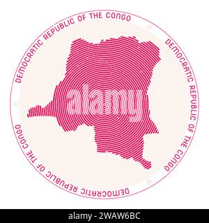 DR Congo bildet Radialbögen. Symbol für das Land. DR. Congo Logo-Poster. Authentische Vektorillustration. Stock Vektor