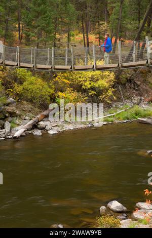 Rock Creek Bridge bei willkommen Creek Trailhead, Lolo National Forest in Montana Stockfoto