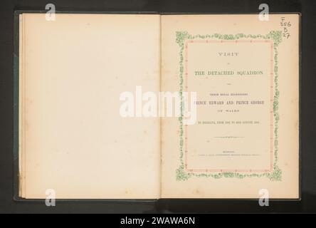 Besuch der abgetrennten Staffel mit ihren Königlichen Hoheiten Prinz Edward und Prinz George von Wales in Brisbane, vom 16. Bis 20. August 1881, James C. Beal, Buch Brisbane (Australien) Papier von 1881. Pappe. Unterstützung für Fotos. Lederdruck/Albumendruck Stockfoto