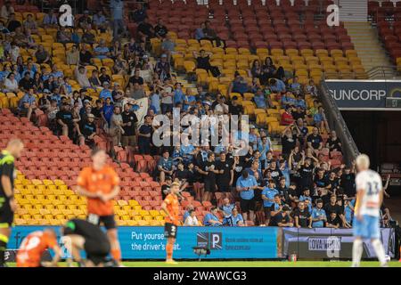 Brisbane, Australien. Januar 2024. Action während der Isuzu Ute, Einem Ligaspiels zwischen Brisbane Roar FC und Sydney FC im Suncorp Stadium Stockfoto
